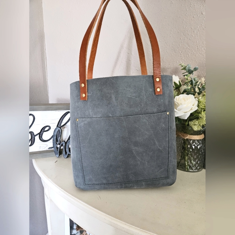 Portland leather goods storm tote